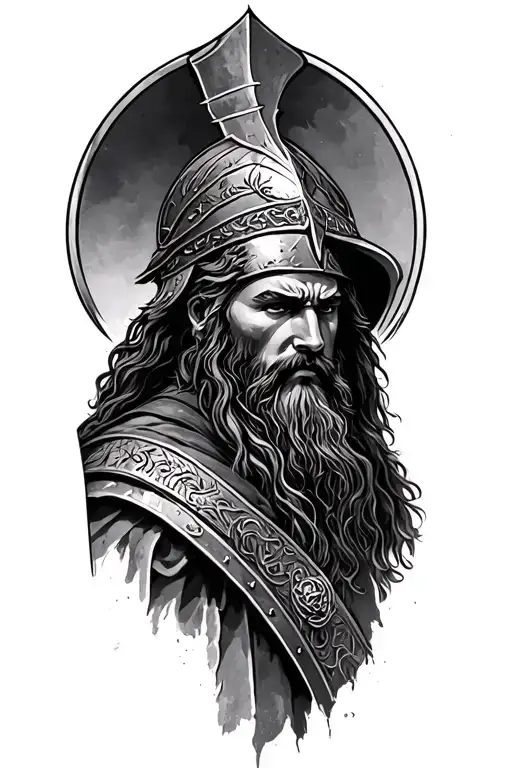 biblical warrior tattoo design idea