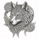 celtic pattern with element The wolf tattoo design idea