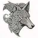 celtic pattern with element The wolf tattoo design idea