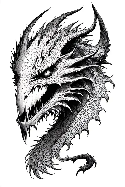 Dark power, mythical creature, monsters tattoo design idea