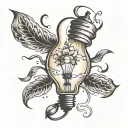 light bulb tattoo design idea