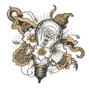 light bulb tattoo design idea