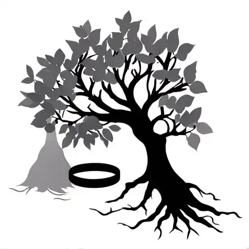 wedding rings family tree growing with branches for names tattoo design idea