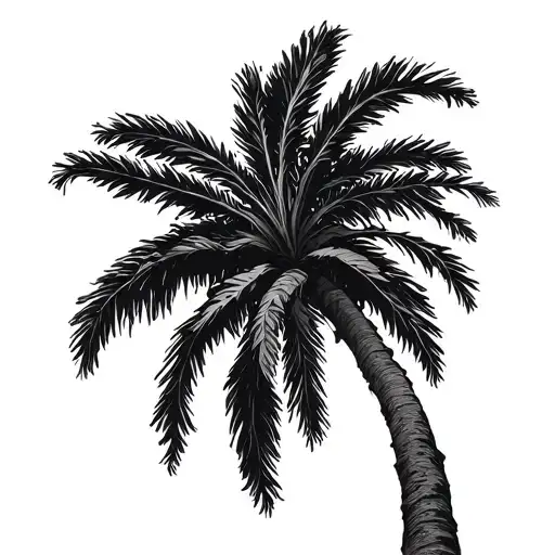 sub umbra floreo palm tree branch tattoo design idea