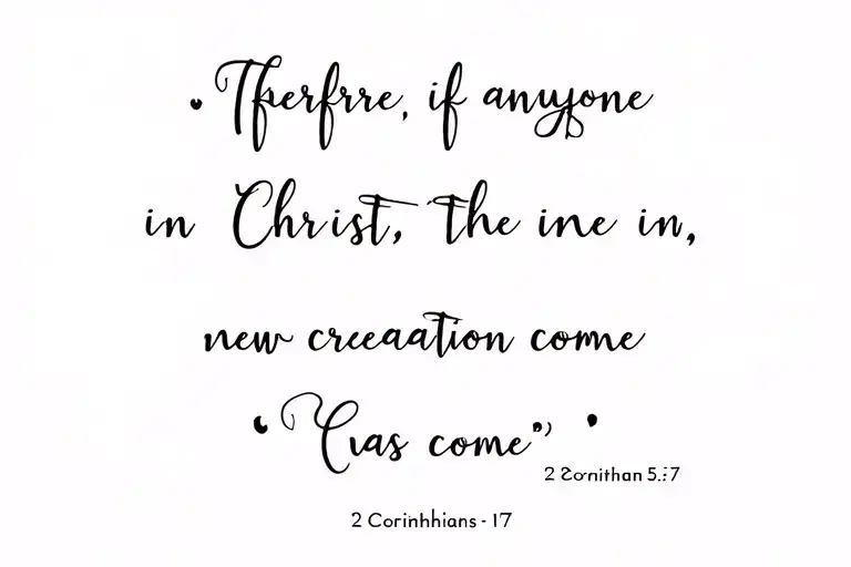 “Therefore, if anyone is in Christ, the new creation has come ”‭‭2 Corinthians‬ ‭5‬:17 tattoo design idea