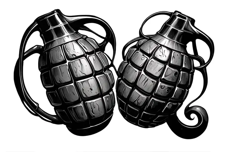 grenade parts exposing veins in neck tattoo design idea
