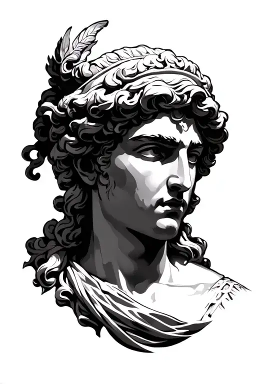 tyche greek god tattoo design idea