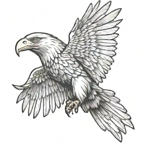 patriotic eagle soaring tattoo design idea