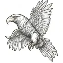 patriotic eagle soaring tattoo design idea