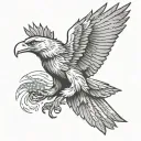 patriotic eagle soaring tattoo design idea