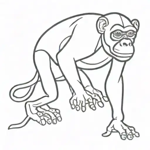 2 bonobo in 69 position incorporated within the design, Male and female, Funny, Sexy, Caricature, Tribal tattoo design idea