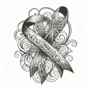 Epilepsy awareness ribbon tattoo design idea
