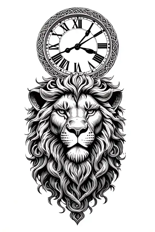 celtic tree of life, midevil libra scales, harley engine, time, lion face tattoo design idea