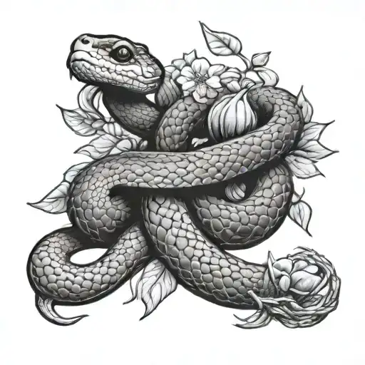 snake and figs tattoo design idea