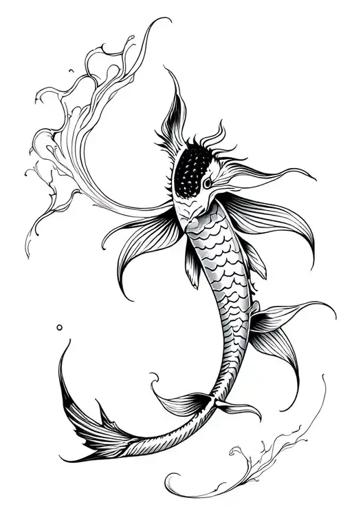 koi fish dragon tattoo design idea
