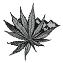 cannabis mountain range tattoo design idea