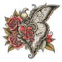 M and Heart made tattoo design idea