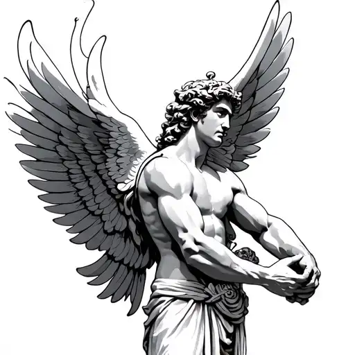 Greek God With Wings tattoo design idea