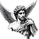 Greek God With Wings tattoo design idea