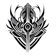blackout shapes and bands for shoulder colour accents solid shapes bold tattoo design idea