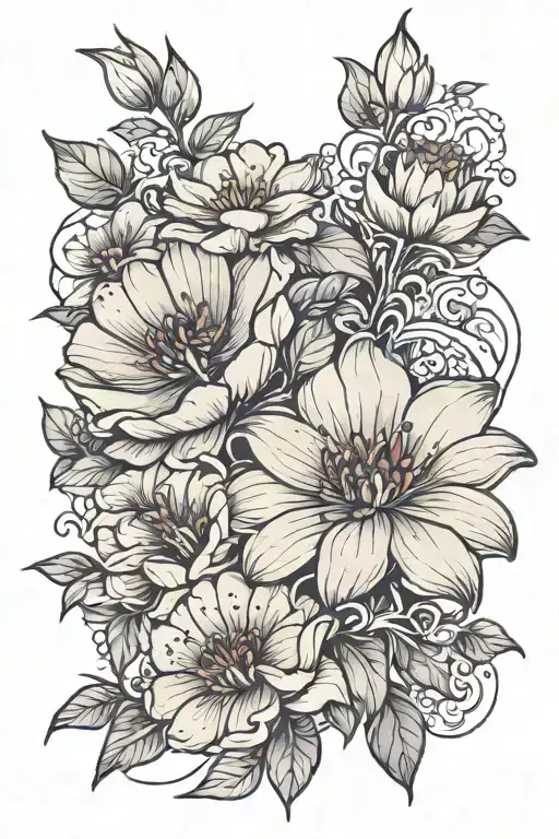 fine line Let that shit go on the arm, waterlily morning glory peony tattoo design idea