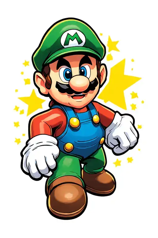 mario party star tattoo design idea