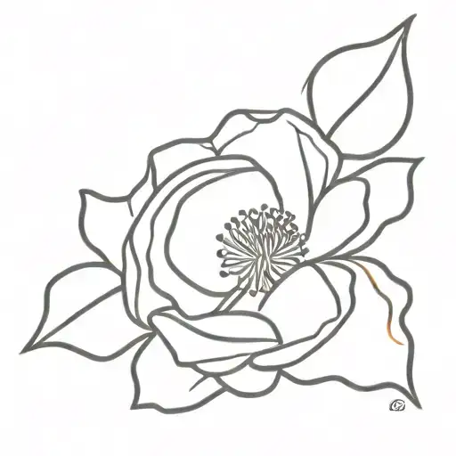 ironman triathlon logo with poppy flower tattoo design idea