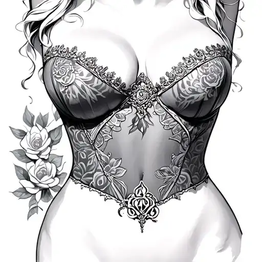 Cleavage tattoo design idea