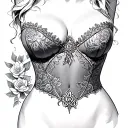 Cleavage tattoo design idea