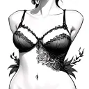 Cleavage tattoo design idea