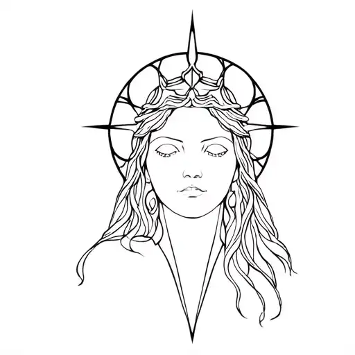 Hecate goddess of magic portrait  tattoo design idea