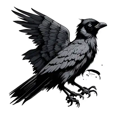 A bird with closed wings (not a clear raven or phoenix, but a neutral silhouette). tattoo design idea