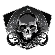 skull subtle ocean theme tattoo design idea