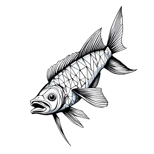 fish geometric design incorporating tattoo design idea
