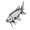 fish geometric design incorporating tattoo design idea