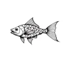 fish geometric design incorporating tattoo design idea