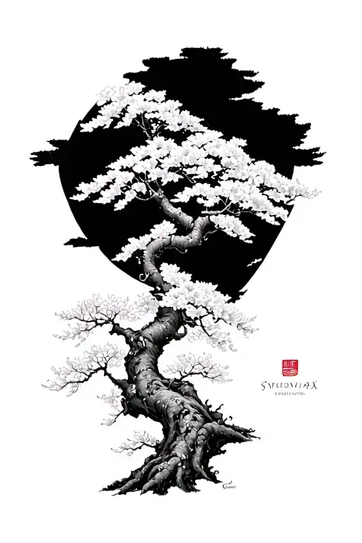 Sakura tree tattoo design idea