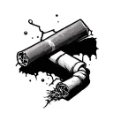 Broken Cigarette tattoo design idea