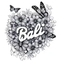 "Bali 5/30/24" hearts butterflies tattoo design idea