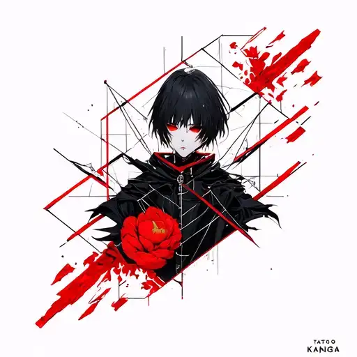 geometris tattoo anime style tokeo ghoul kaneki ken tattoo design idea