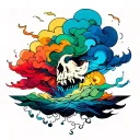 Filler Clouds and Smoke tattoo design idea