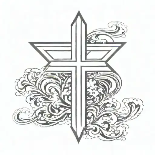 Godspeed with a cross incorporated tattoo design idea