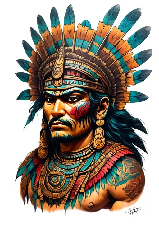Aztec god of underworld tattoo design idea
