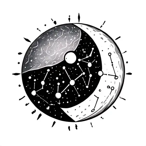 constellation Cancer between water and sun on the arm tattoo design idea