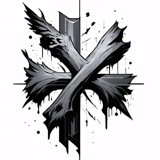 cyber sigilism tattoo cross expansion tattoo design idea