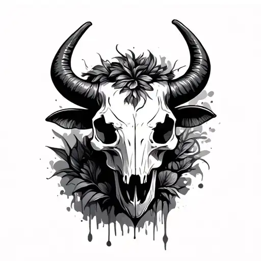Carabao skull tattoo design idea