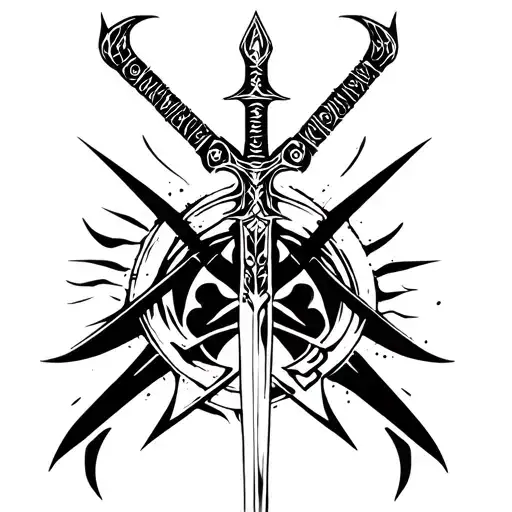 sword gothic inspired tattoo tattoo design idea
