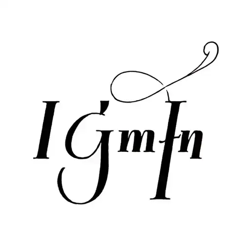 I G M F N letter together tattoo design idea