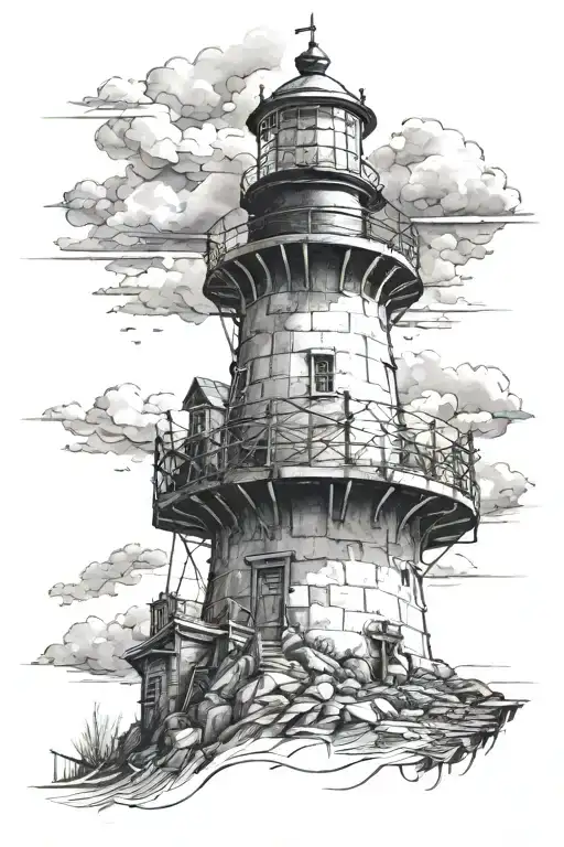 light house tattoo design idea