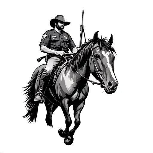 Hawaii born, law enforcement, god fearing, Jesus loving, father, outdoors, hunter, horse rider tattoo design idea